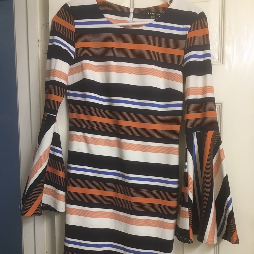 Stripy bell sleeve dress 4 a 70s kween
